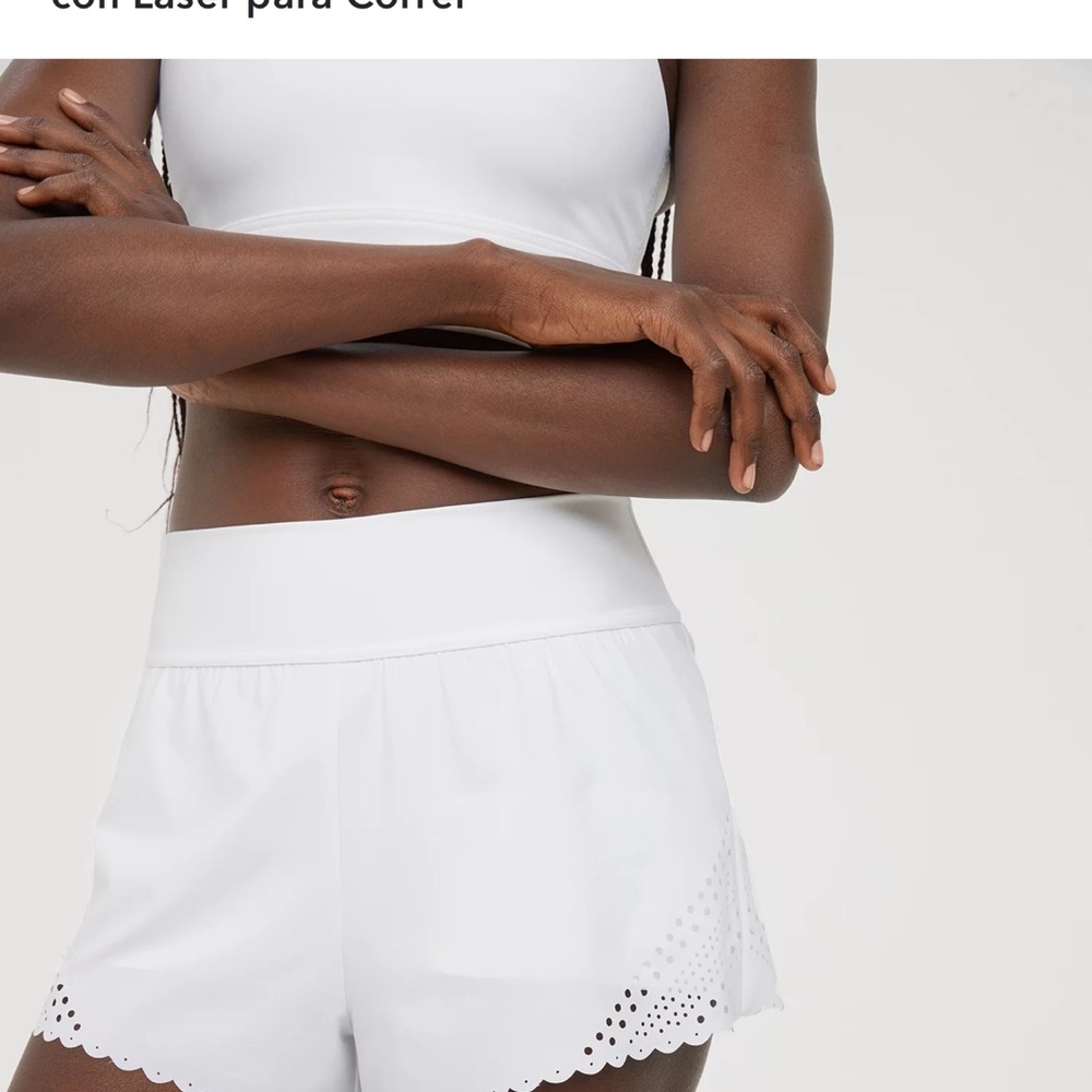 aerie laser cut white running shorts size small brand new w tags